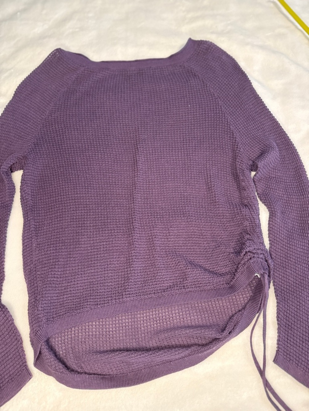 Express Purple Side-Cinch Textured Knit Sweater - perfect for summer nights - Picture 2 of 6